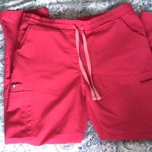 Figs Yola skinny petite medium scrub bottoms - HOT PINK limited edition color